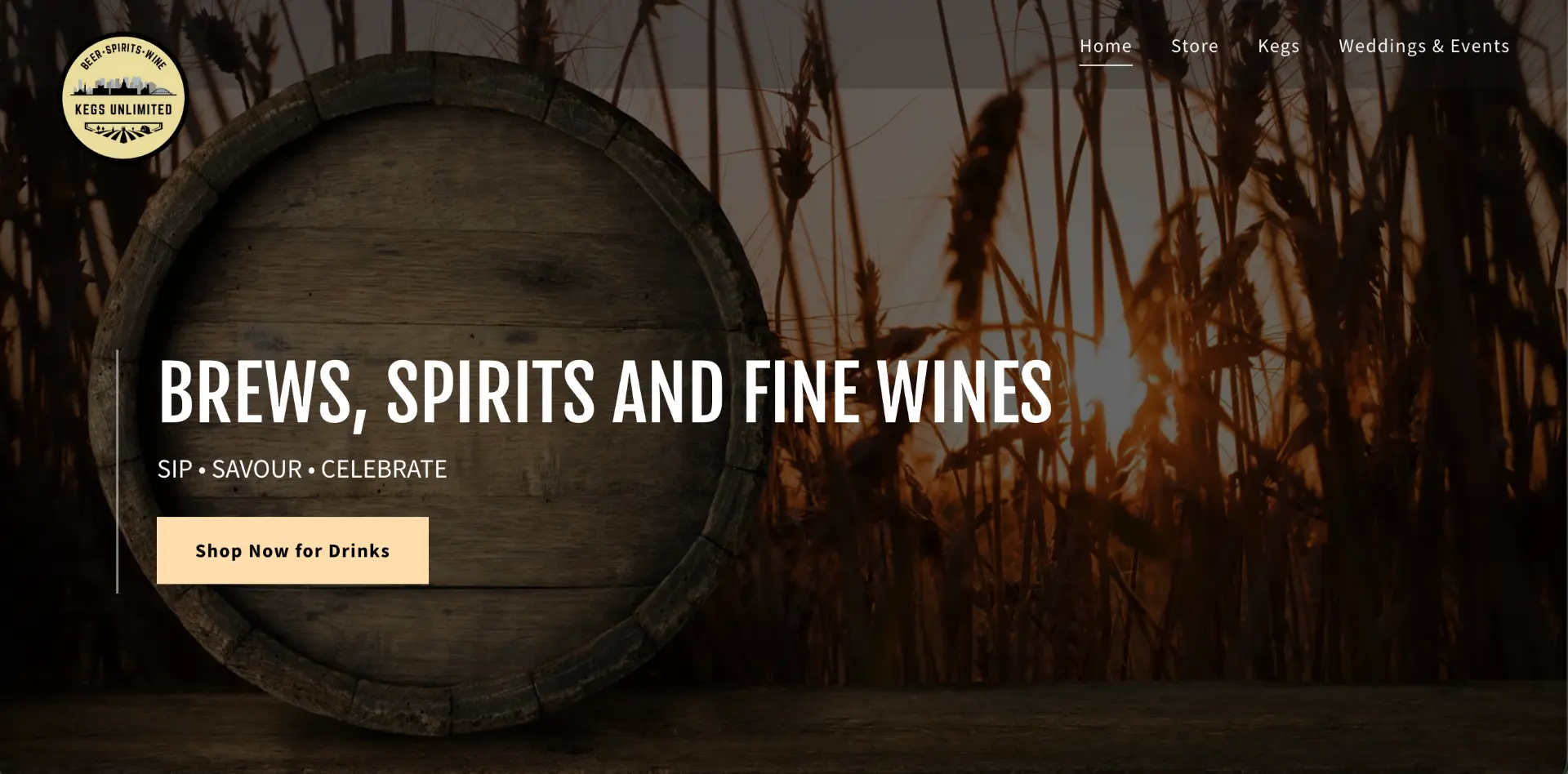 Kegs Unlimited website